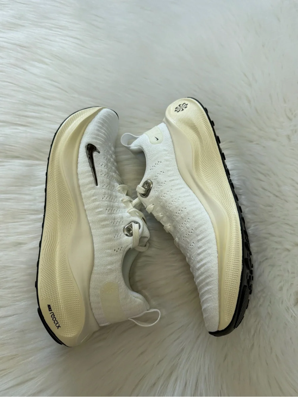 Nike Reactx Infinity Run 4 White/Chrome/Sail/Coconut Milk Knit Sneakers 7.5